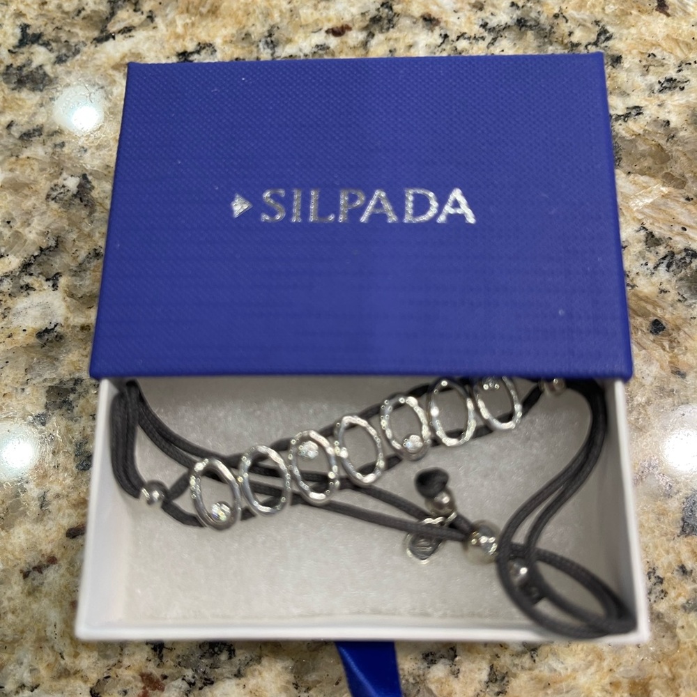 Silpada Adjustable Cord Sterling Silver Bracelet